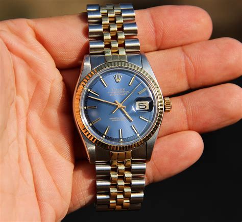 rolex day just blue dial|rolex datejust blue dial vintage.